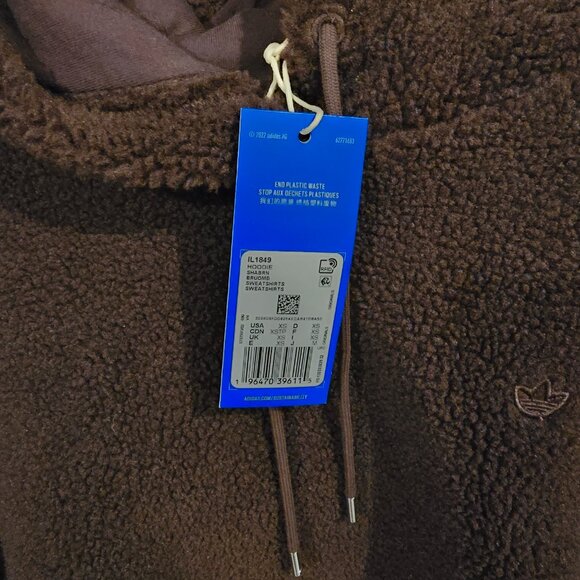 Adidas Women's Premium Essentials Hoodie Shadow Brown Size XS NEW RARE - Picture 6 of 10